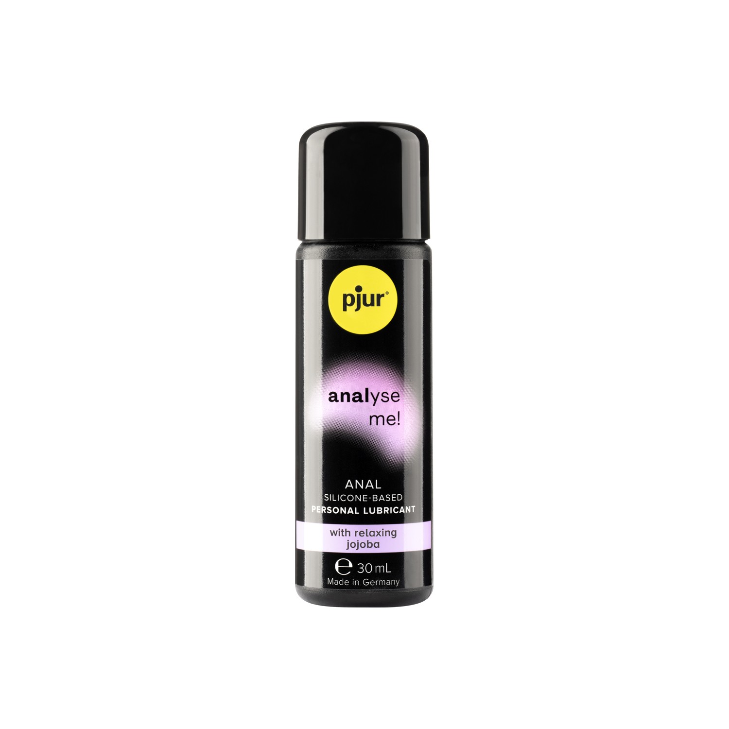 Frasco preto de lubrificante pessoal silicone pjur analyse me! 30 mL
