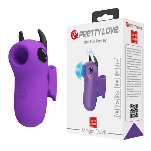 Brinquedo erótico roxo em forma de diabinho com embalagem Pretty Love