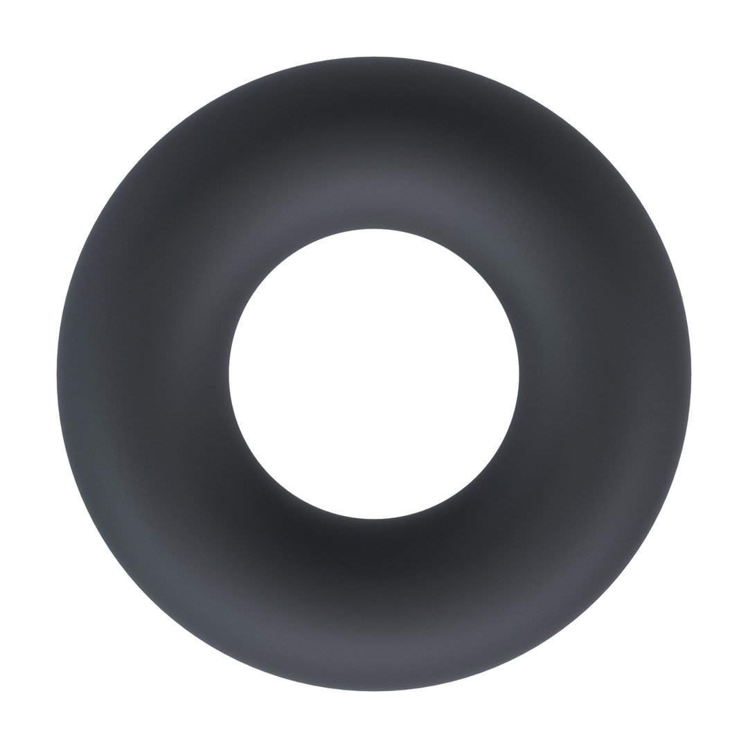 Anel de borracha preto circular oco visto de cima
