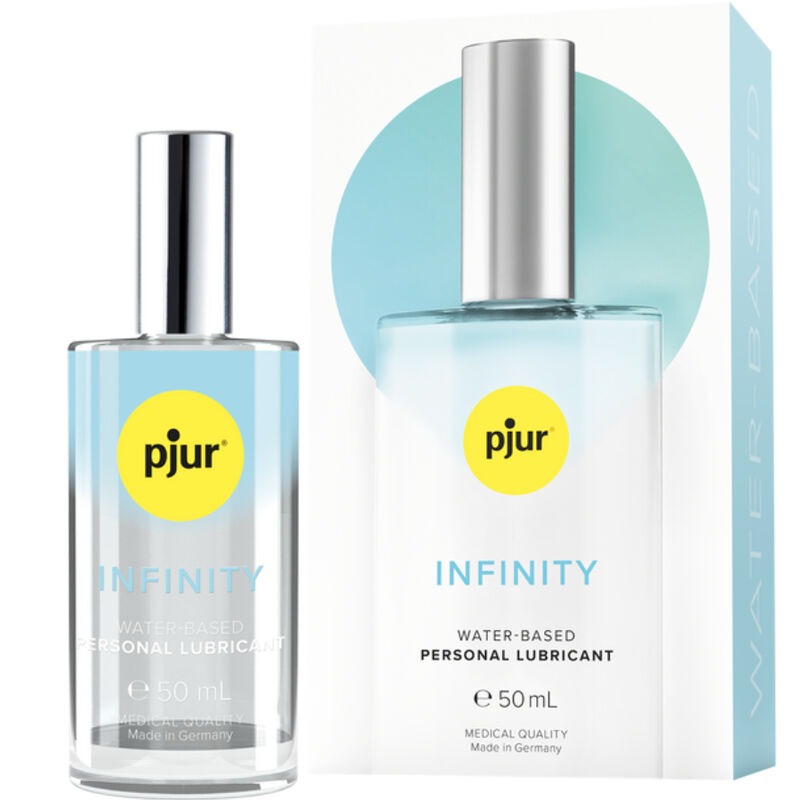 Frasco de lubrificante pessoal pjur Infinity de 50 mL com embalagem