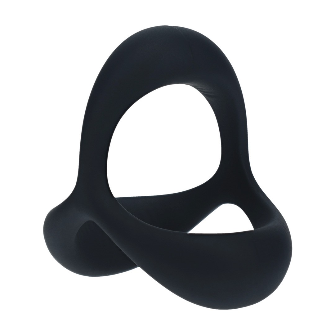 Suporte ergonómico preto com design anatómico e superfície lisa
