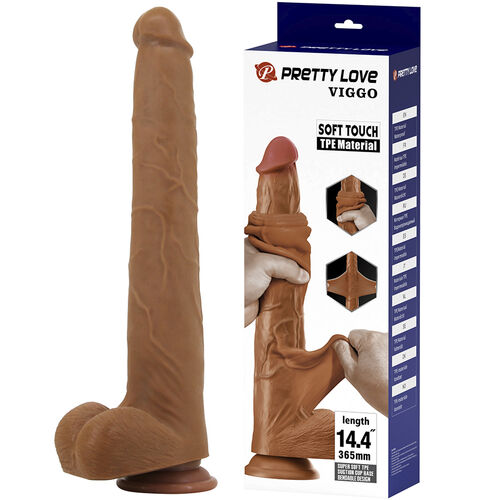 Dildo castanho realista com embalagem Pretty Love Viggo