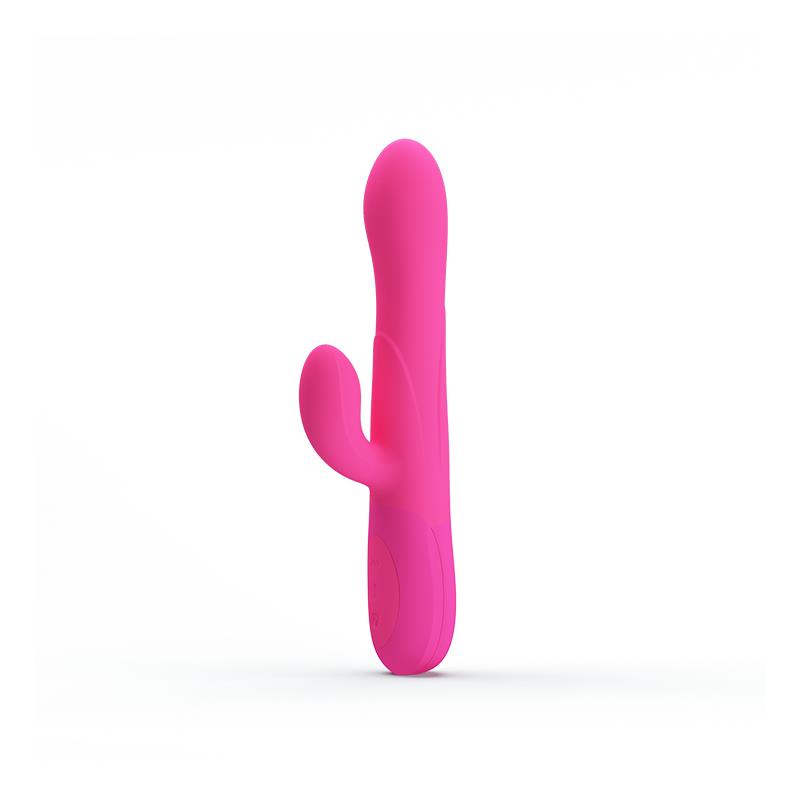 Vibrador rosa em silicone com estimulador adicional