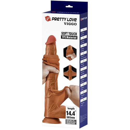 🤎 VIGGO Dildo Deslizante | Toque Suave e Realista 36,5 cm