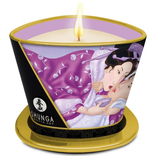 Vela de Massagem Shunga Lavanda: Óleo Quente para Relaxamento e Momentos Sensuais