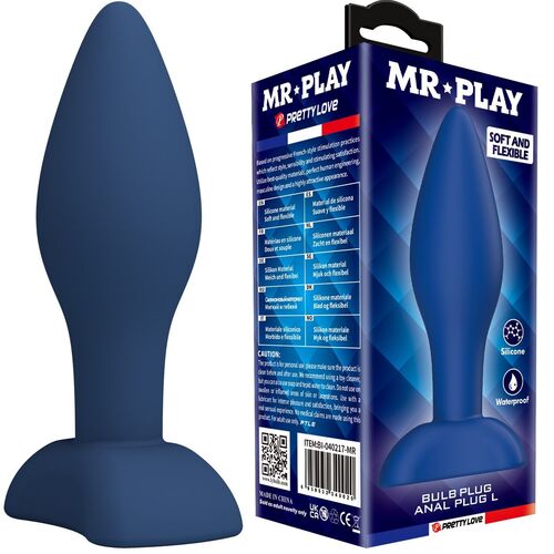 Plug anal azul com embalagem MR PLAY