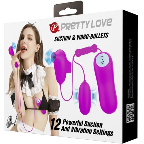 Bala Vibratória Pretty Love: 12 Modos de Vibração e Sucção com Ventosa para Estimulação Dupla