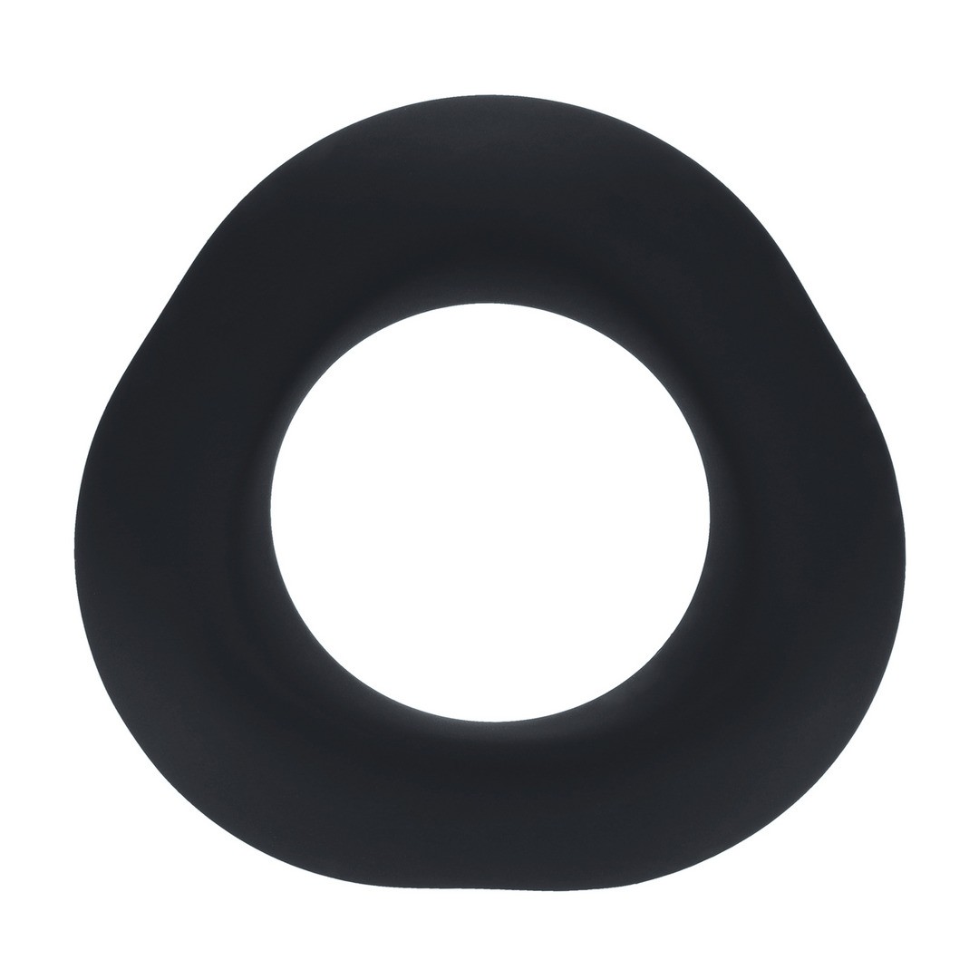 Anel preto de silicone circular com bordas onduladas