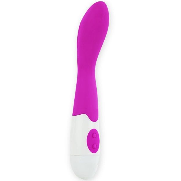 Vibrador pessoal rosa com controlador branco e roxo