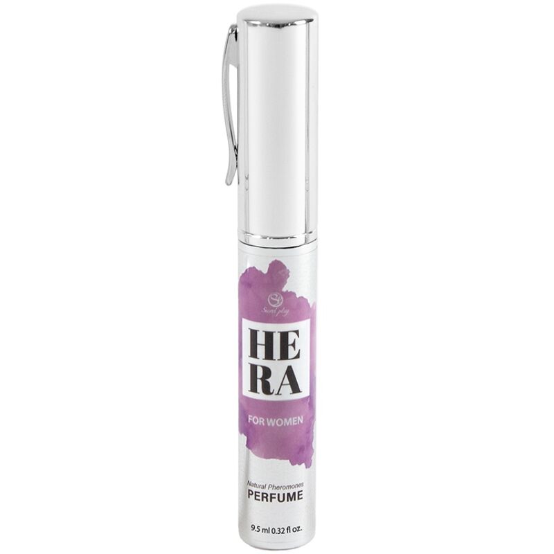 Frasco cilíndrico de perfume Hera para mulheres com tampa prateada