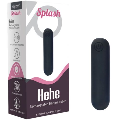 ARMONY -SPLASH HEHE VIBRADOR BALA SILICONE 10 VIBRA&Ccedil;&Otilde;ES 65 X 15 CM PRETO