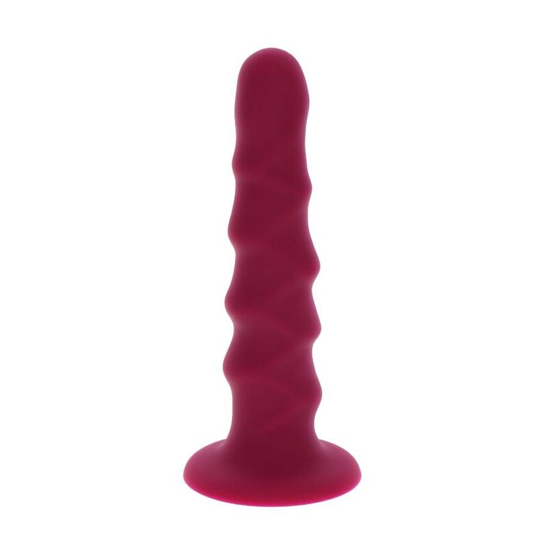 Produto vermelho bordô com textura ondulada e base circular