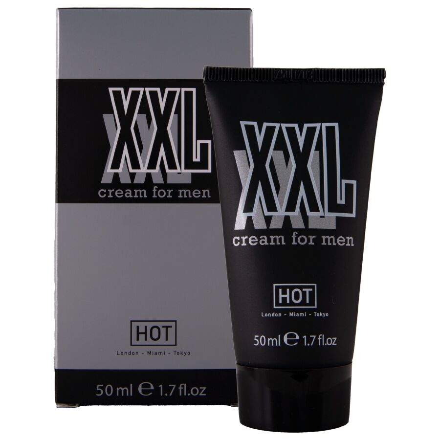 Creme masculino XXL em tubo preto com embalagem cinzenta e preta