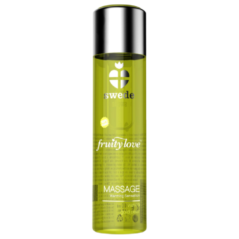 Frasco amarelo translúcido de óleo de massagem com tampa prateada