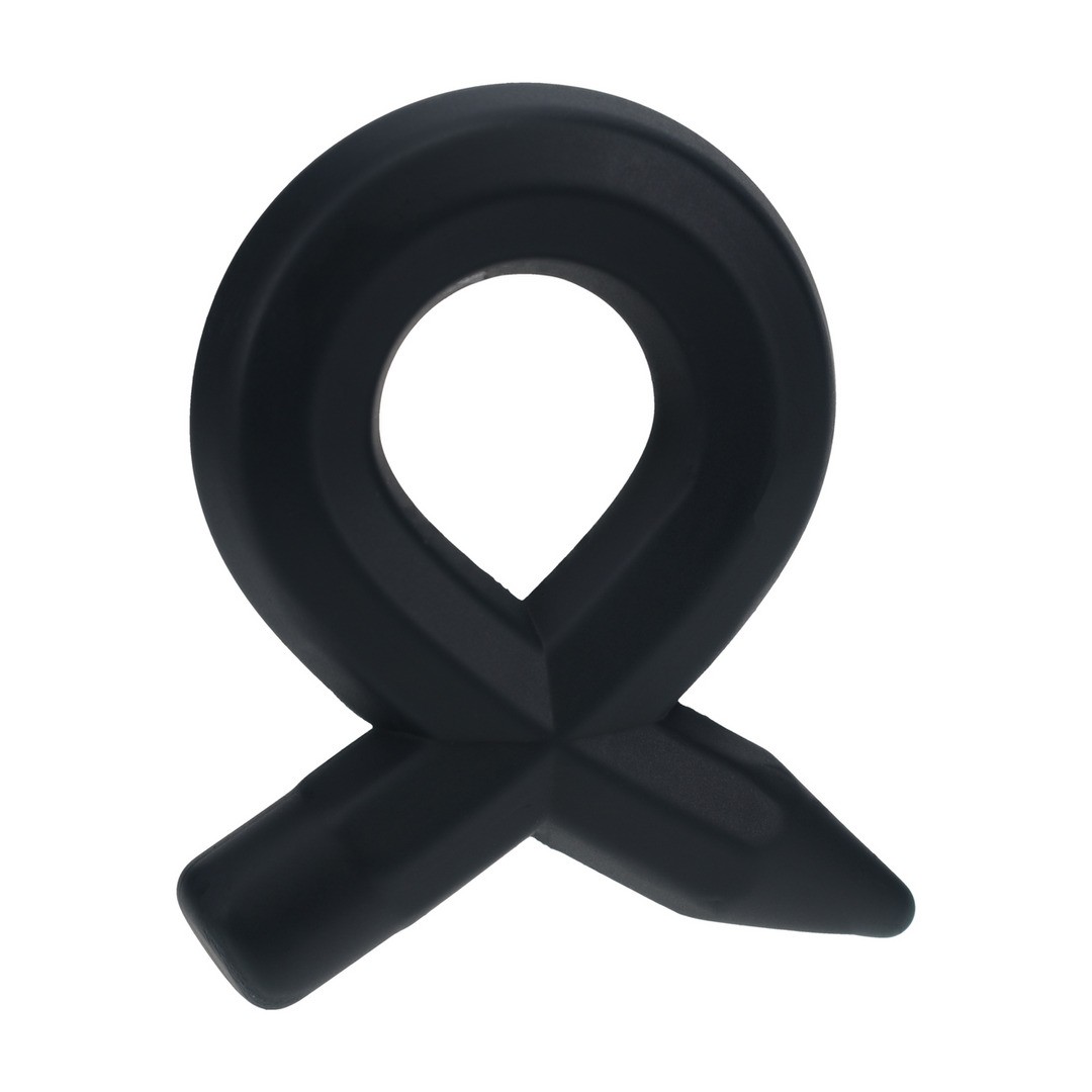 Suporte de plástico preto em forma de laço