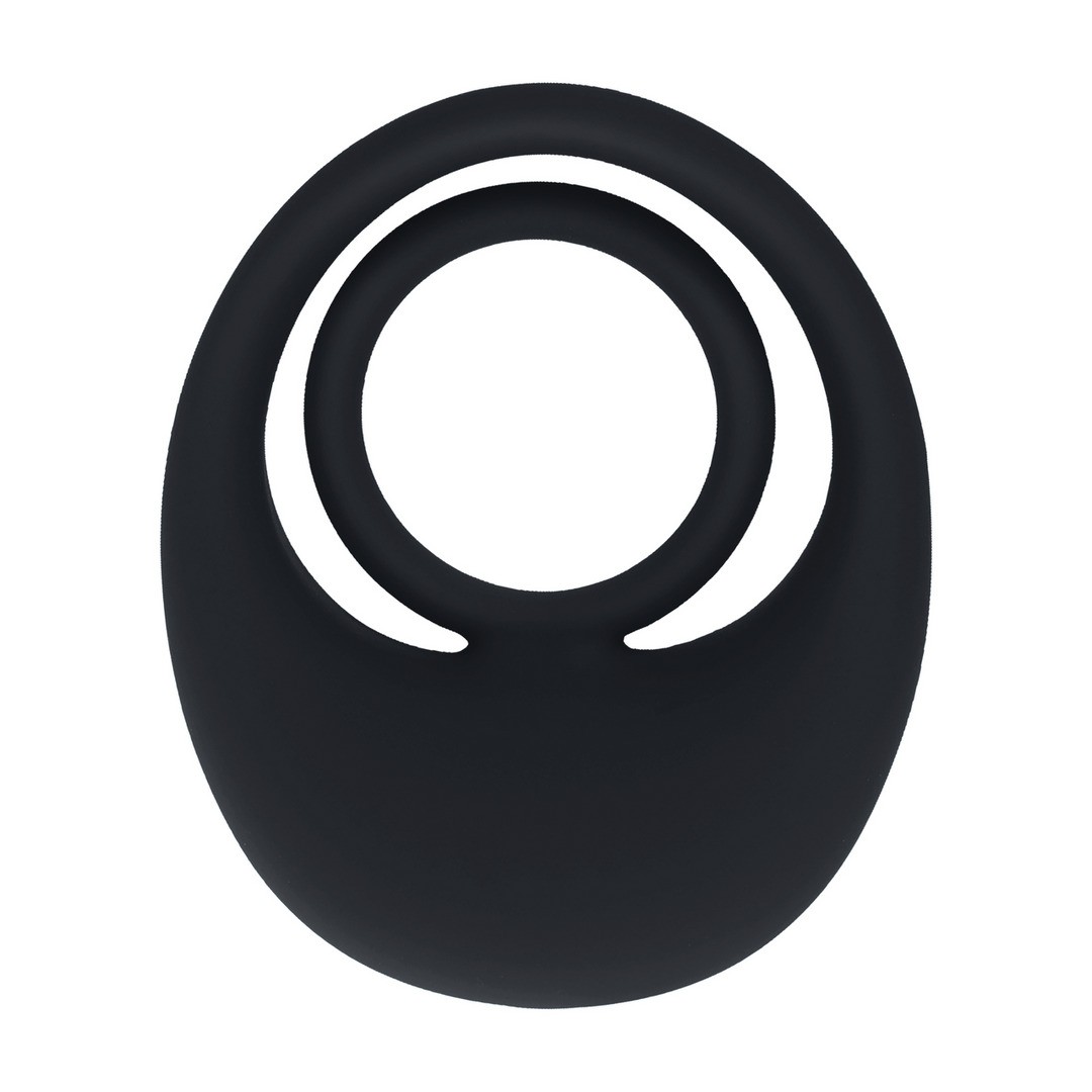 anel de silicone preto circular em fundo branco
