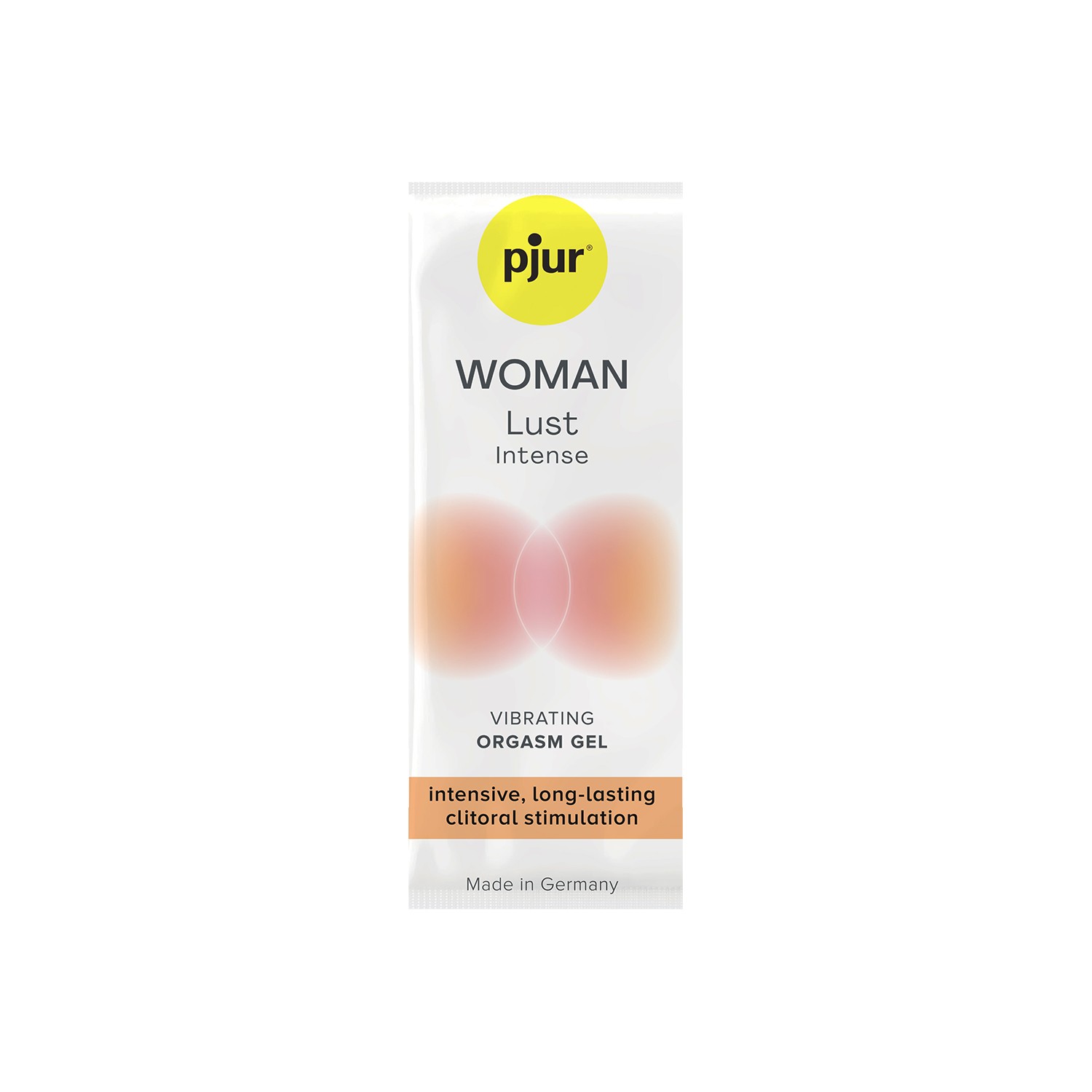 Embalagem de gel orgástico vibratório da marca pjur para mulheres.