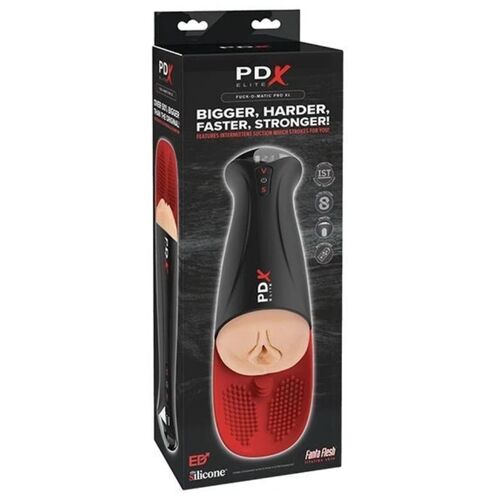 Masturbador Fuck-O-Matic Pro XL PDX Elite: Tamanho XL com Sucção, Vibração e Interior Texturizado para uma Experiência Automática Avançada