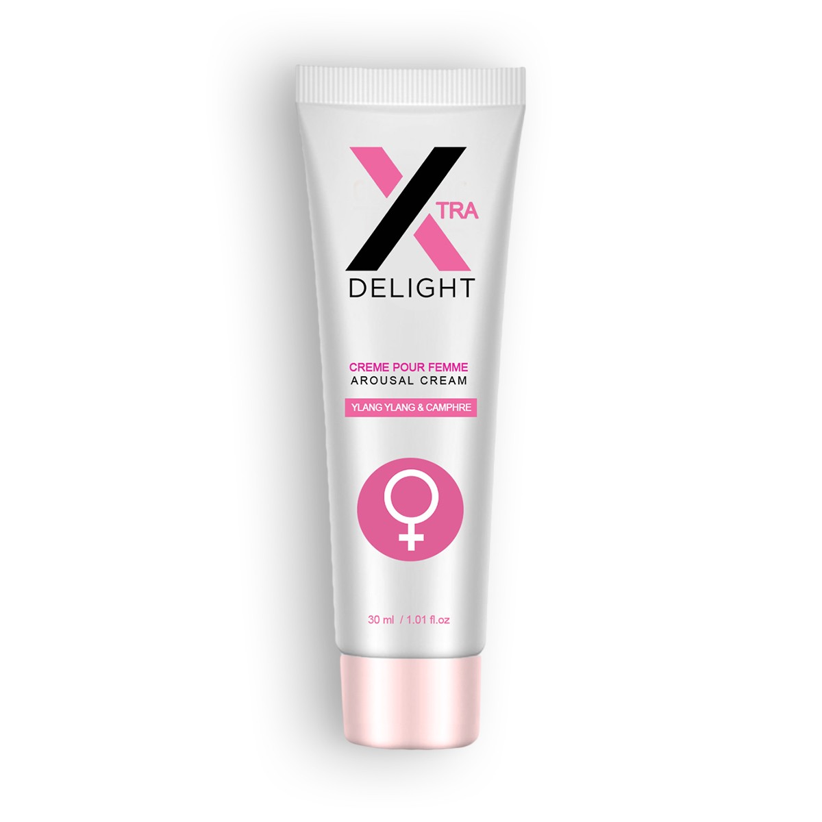Frasco de creme feminino Xtra Delight 30 ml branco e rosa