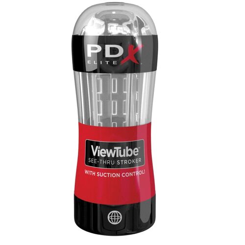Masturbador ViewTube PDX Elite: Transparente com Controle de Sucção e Forro Texturizado para uma Experiência Visual Única