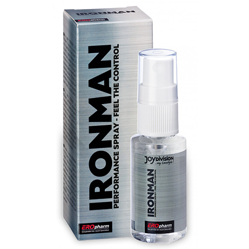 Spray Ironman Performance Spray em frasco e caixa prateada