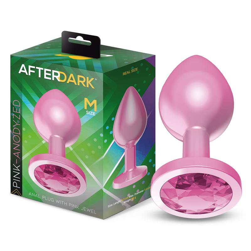 Plug anal cor-de-rosa com joia rosa em caixa Afterdark
