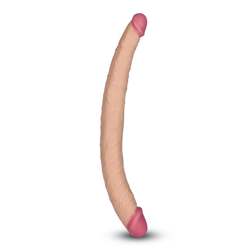 Produto alongado flexível com textura realista em tons de pele clara e pontas rosa