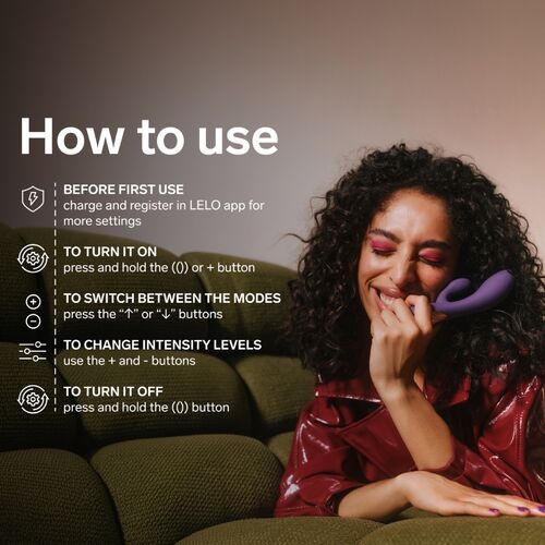 💜 LELO Ina Thrust | Rabbit Thrusting Vibrator Purple