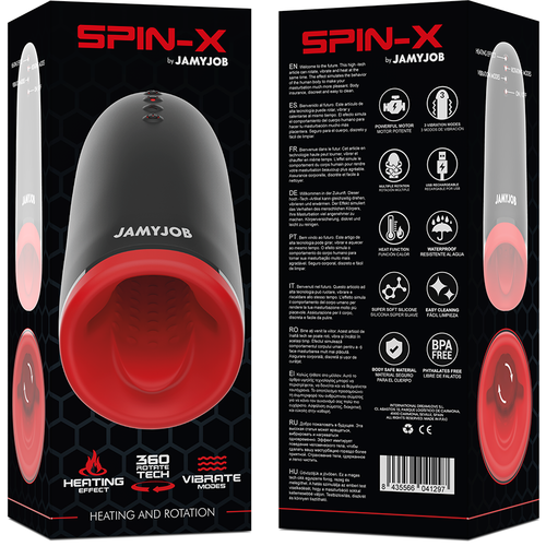 Masturbador Spin-X Jamyjob: Aquecimento, Rota&ccedil;&atilde;o e 3 Modos de Vibra&ccedil;&atilde;o para uma Experi&ecirc;ncia de Prazer Realista e Vers&aacute;til