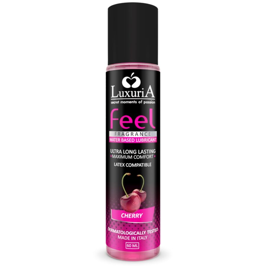 Frasco de lubrificante à base de água com fragrância de cereja da marca Luxuria