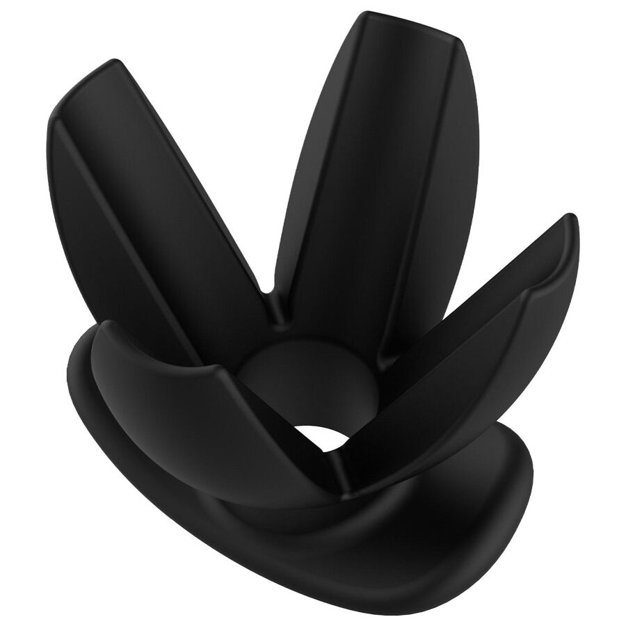 Suporte preto em forma de pétalas abertas