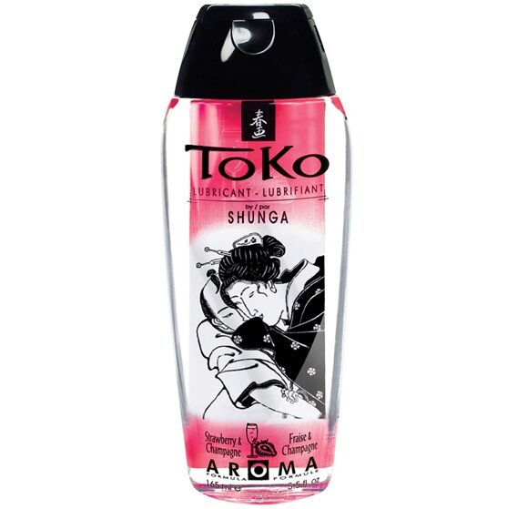 Frasco de lubrificante rosa ToKo com design japonês e tampa preta