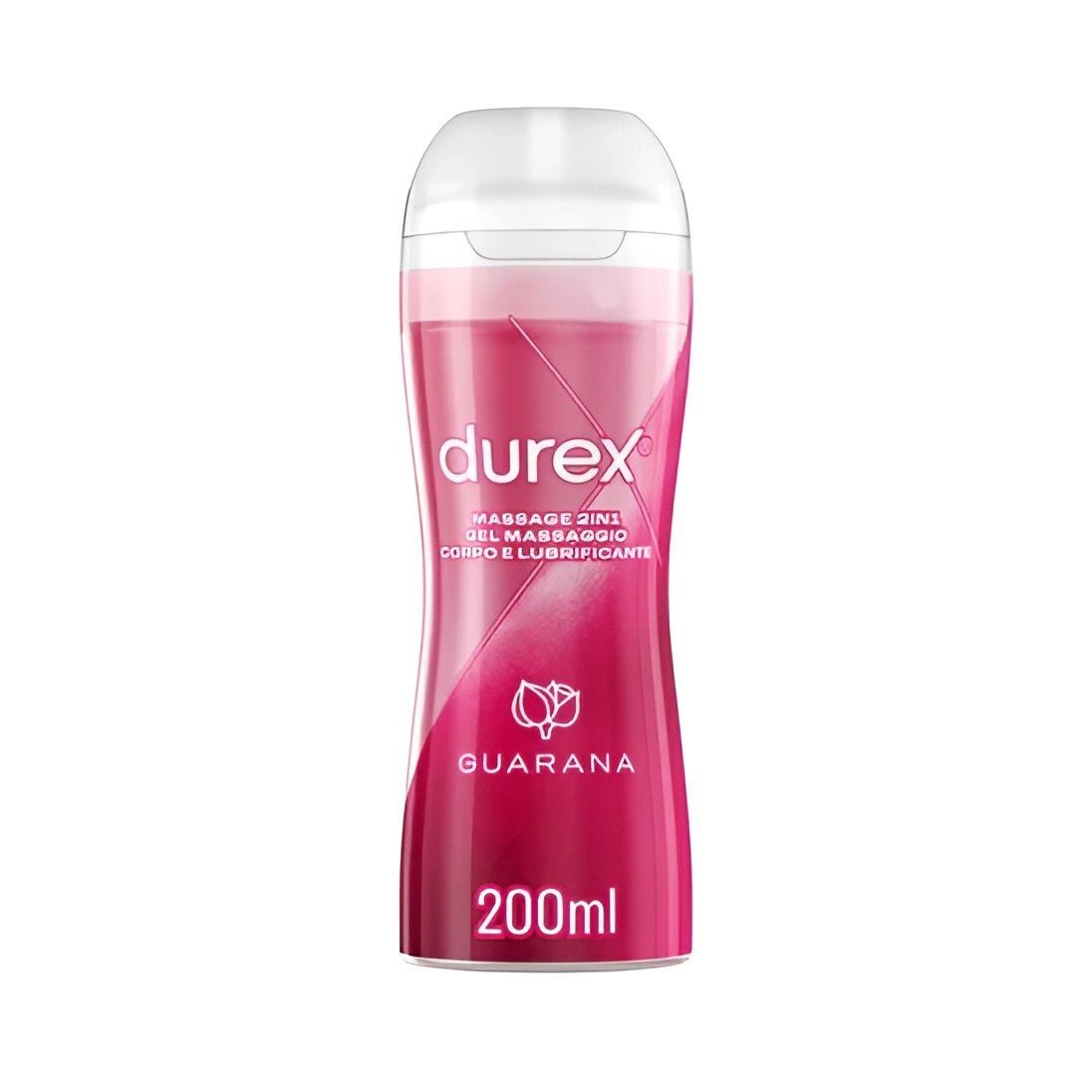 Frasco rosa de massageador e lubrificante Durex Guarana 200ml