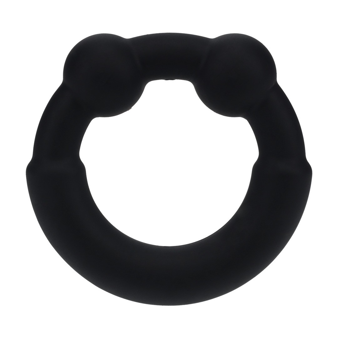 Anel de resistência preto com textura lisa e duas protuberâncias