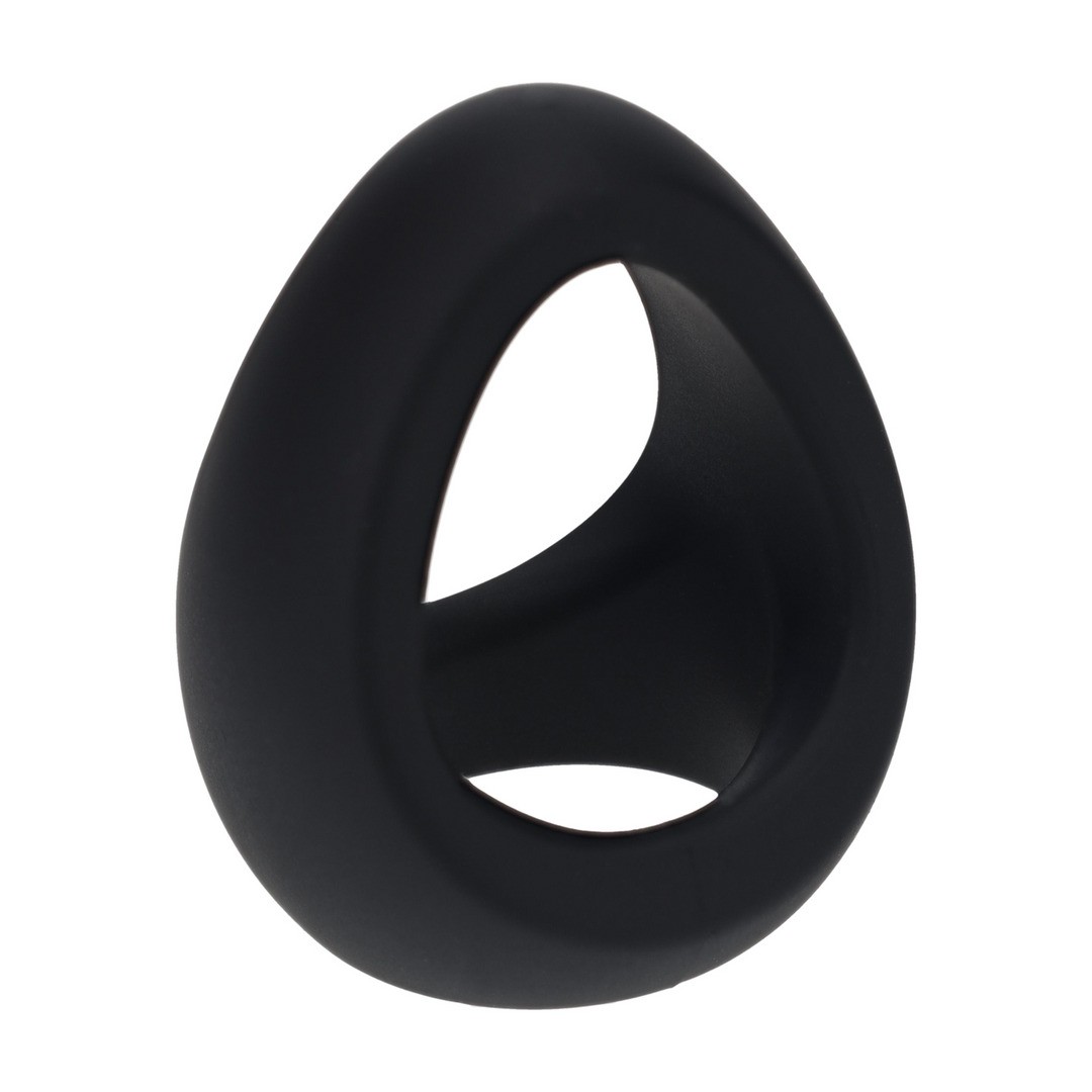 Anel preto de silicone oval com espaço vazio interior