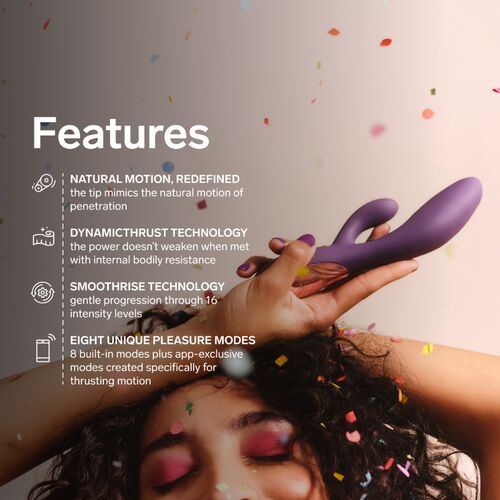 💜 LELO Ina Thrust | Rabbit Thrusting Vibrator Purple