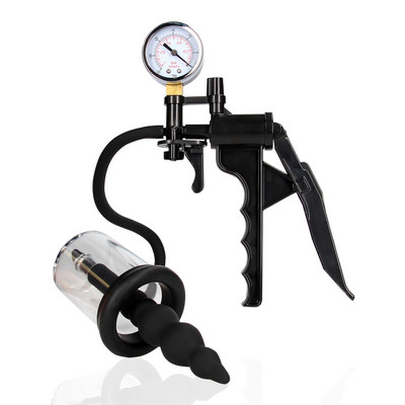 bomba de sucção com visor de pressão e cilindro transparente