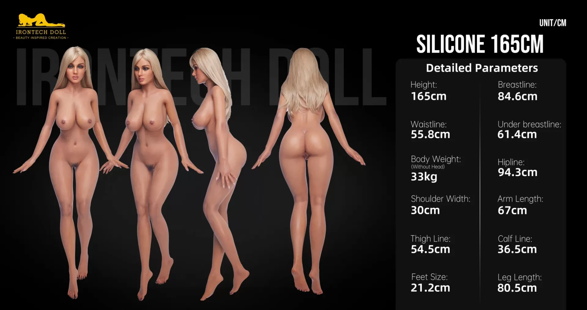 🌞 Celine 165cm S13 | Life Size Love Doll with Natural Skin by Irontech