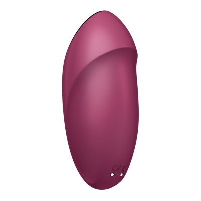 Vibrador rosa escuro de silicone com dois botões pequenos na base