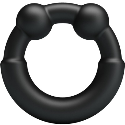 Anel preto segmentado de material liso sobre fundo branco
