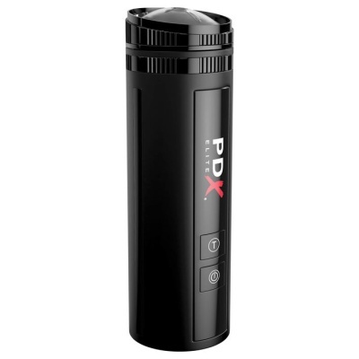 Cilindro preto brilhante com botões e textos PDX ELITE