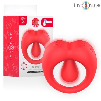 anel vibratório masculino silicone vermelho e embalagem intensa