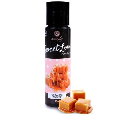 Frasco de gel Sweet Love sabor Caramel Toffee com três caramelos