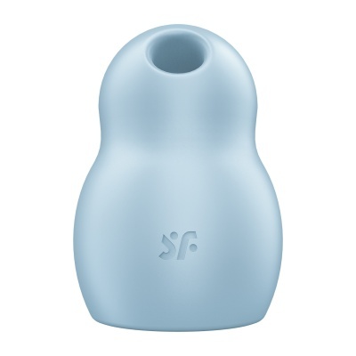 Produto azul claro de silicone com buraco e símbolo gravado