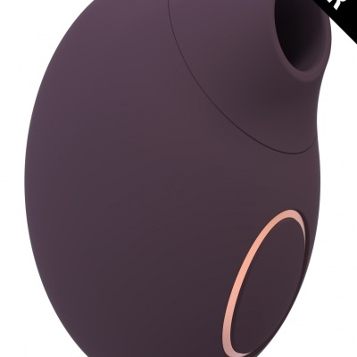 Dispositivo compacto roxo com botão de borda cor de cobre e texto TESTER em faixa preta