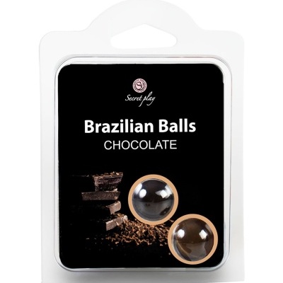 Embalagem com rótulo preto do produto Brazilian Balls Chocolate
