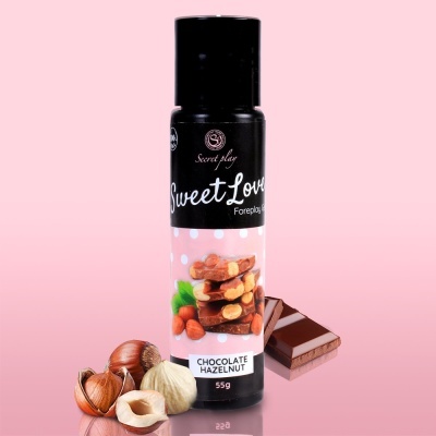 Frasco de gel Sweet Love sabor Chocolate Hazelnut com avelãs e chocolate