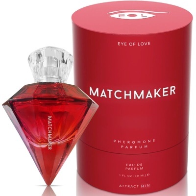 Frasco de perfume vermelho com embalagem cilíndrica vermelha