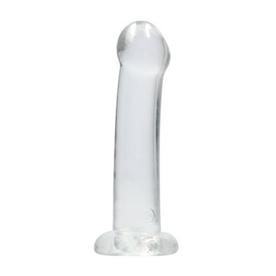 Dildo transparente em vidro com base larga