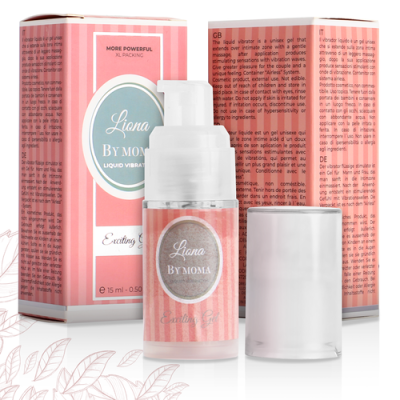 Frasco e embalagem rosa de gel vibrador líquido Liona By Moma